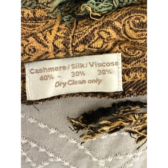 Multicolored Silk Cashmere Viscose Paisley Shawl Stole Wrap Scarf Fringe 28x80 - Picture 2 of 6